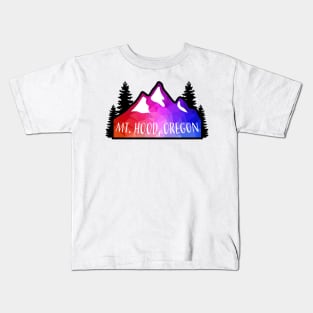 Geometric Colorful Mountain Mount Hood, Oregon Kids T-Shirt